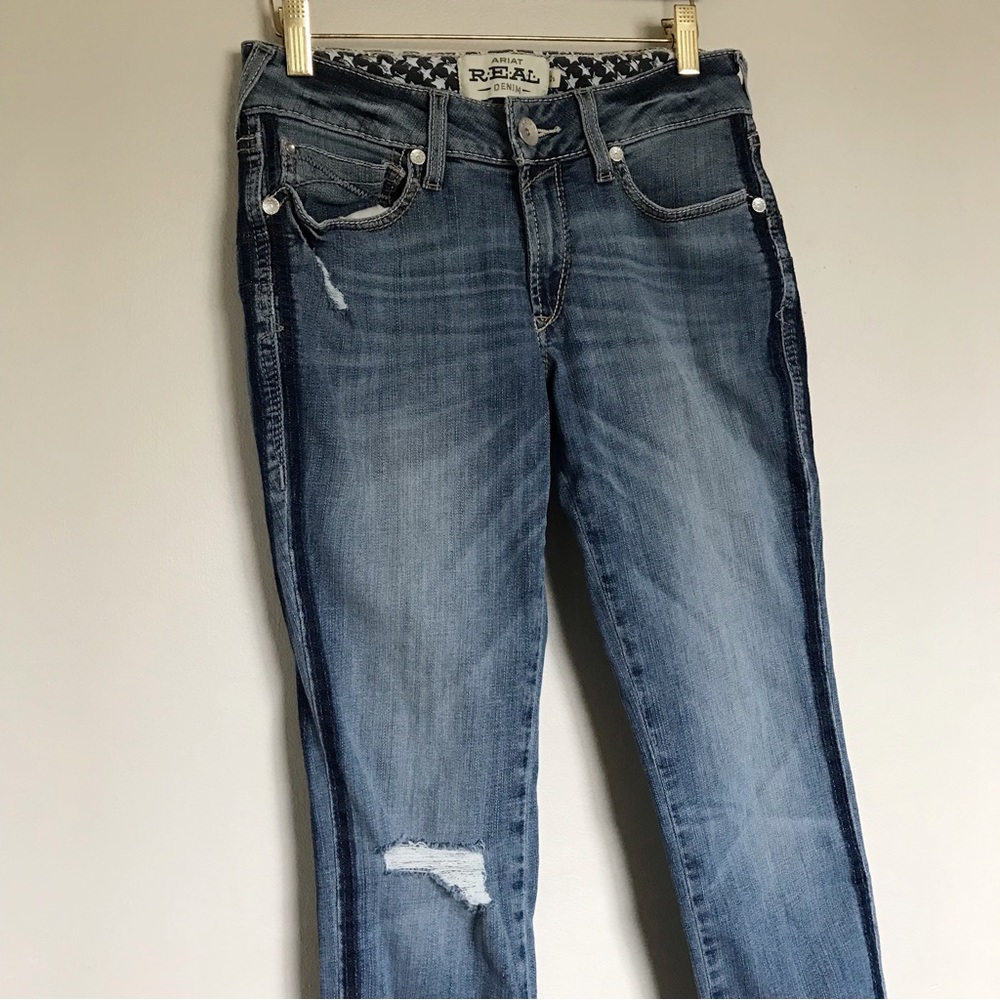 Ariat R.E.A.L. Mid Rise Stretch Ella Double Outseam Skinny Jean Size 27S Western - Picture 2 of 16